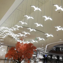 Long corridor supermarket white bird hanging pendant light