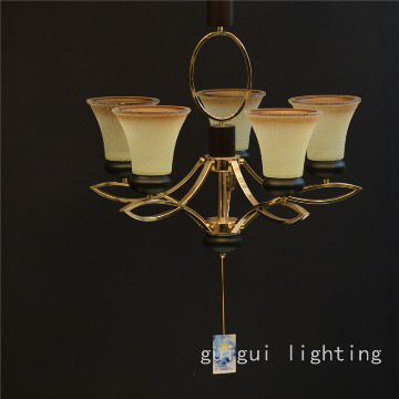 lámpara chandelier moderna de oro con 5 luz
