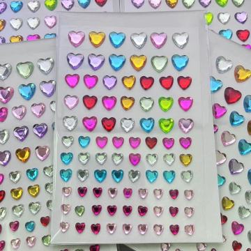 Multi-Color Gradient Diamond Paste Heart Eyebrow Stickers