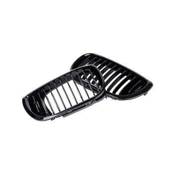 Double Salt Glossy Black Front Grille Bumper for BMW 3 Series E46