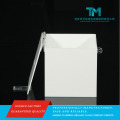 Visor de doação em acrílico branco elegante com recurso de travamento