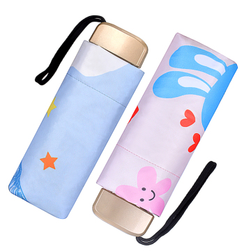 19 Inch 6K 5 Fold Easy Open Close Summer UV Protection Promotional Umbrella