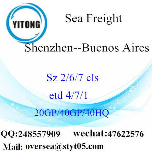 Frete marítimo do porto de Shenzhen que envia a Buenos Aires