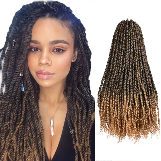 High Quality 22 inches Ombre Pre-looped Braiding Hair For Women Wholesale Synthetic Passion Twist Crochet Braid Hair Extensions