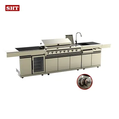 High Standard Outdoor Kitchen Cabinet Gas Grill for Gathering