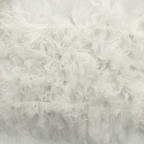 Handmade Double Hemline Tassel Mesh Embroidery Fabric
