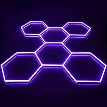 RGB LED Hexagonal Pendant Light for Commercial Spaces and Car Showrooms