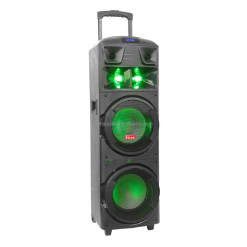 2022 Dual 10 Inch PartyBox Speakers Wooden Sound System Tower DJ Portable Wireless PA Speaker