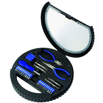 tyre shape promotional hand tool kit