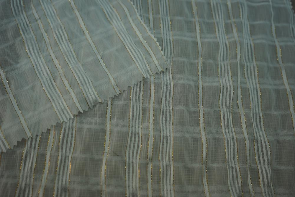 Chiffon Gold Lurex Stripe Dobby Fabric
