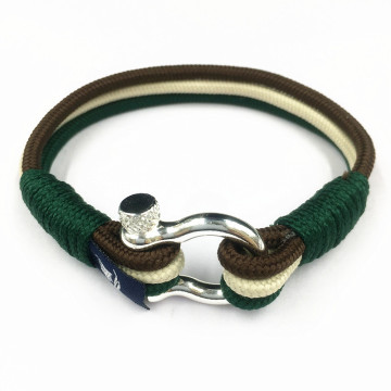 D Shakle Metal Buckle Men's Paracord Rope Bracelet