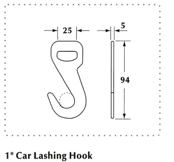 Black Electrophoretic 25MM Vehicle Tie Down Hook