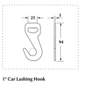 Car Lashing Hook With Black Electrophoretic Paint 25MM Width