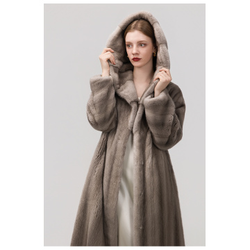 KC Fur Crown Series Cape Hat Long mink Coat