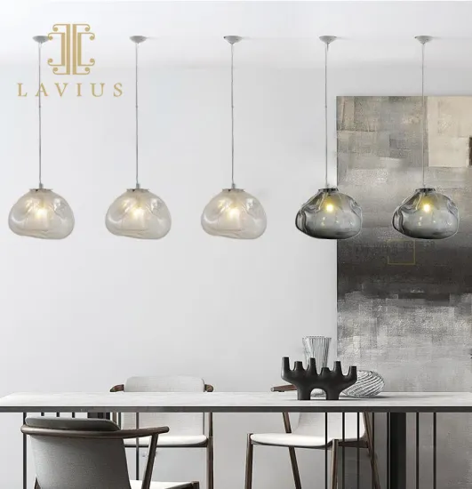 Creative Light Color Round Glass Indoor Wholesale Chandelier