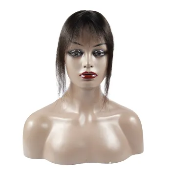 Cheap machine made human hair toupee, 100% virgin human hair toppers and bang hair extension for women