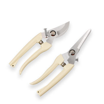 Sturdy Fruit Tree & Bonsai Pruning Scissors with Metal Handle and Curved Blade