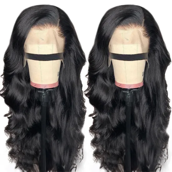 Top Selling Raw Indian 13*4 Lace Front Wig Human Hair Body Wave Single Donor Indian Virgin Hair Lace Frontal Double Drawn Wig