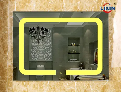 Hotel project bathroom furniture with LED mirror light,antique waterproof bathroom mirror