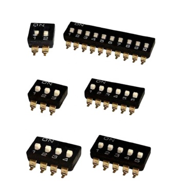 2.54mm/1.27mmピッチのSMD SMT ICディップスイッチ、赤/青/黒、2p-12pで利用可能