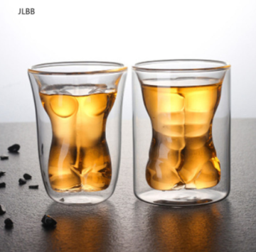 Creative beer whiskey glass of wine glass