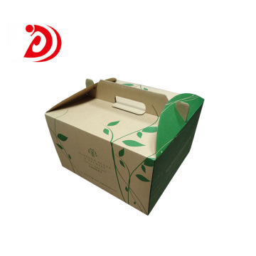 Cake cardboard box with handle