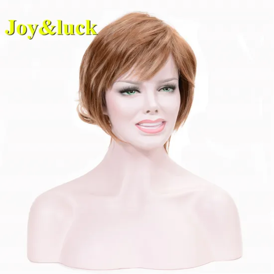 Blond Wig for Women Wholesale Price Wigs With Bangs Woman Ladies Hair Blonde Natural Straight Short Synthetic Hair Wigs