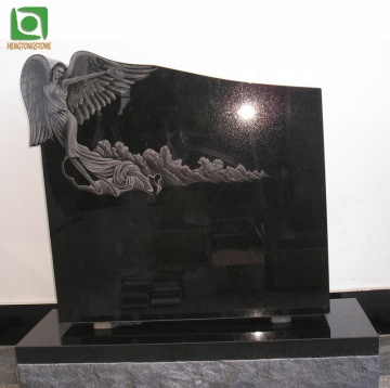 Shanxi Black Granite Flying Malaikat Mengukir Malaikat Tombstone
