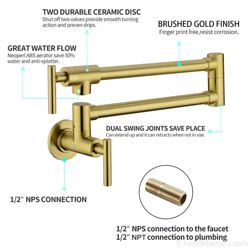 Tirant vintage Down Rotation Flexible Tap