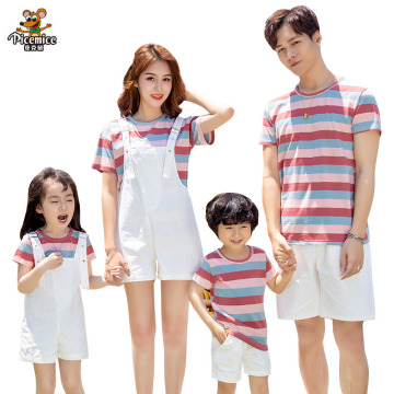 Mother Daughter Overalls Family Matching Outfits Summer Father Son T-Shirts Short Pants Men Boy Women Girl Set Family LooK