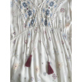 Evelyn V-Neck Tassel Midi Dress