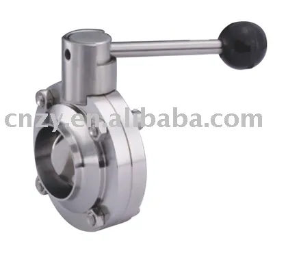 Sanitary welded butterfly valve