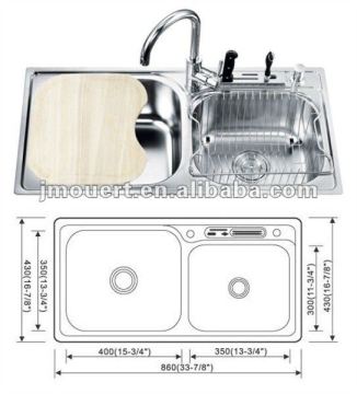 OH-8643D Stainless Steel Double Bowl Kitchen SInk metal water trough
