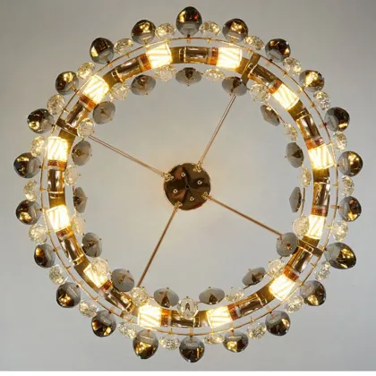 Hot Selling Villa Golden Crystal Chandelier Pendant