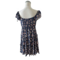 Puff Sleeve Tier Babydoll Floral Print Dress