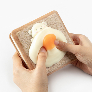 Joytop Custom Korean Cute Stationary Bread Soft Bear Decompression Mini Pocket PU Leather Pop It Diary Notebook 2023