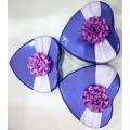 Purple Chocolate Tin Box with Flower Decoration