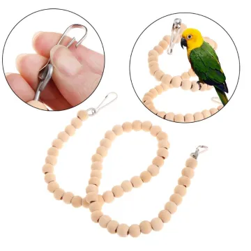 Spiral Ladder Parrot Toys Swing Perch Stand Holder Hanging Cage Natural Wood Birds Products Parakeet Budgie Bite Chew Multi-func