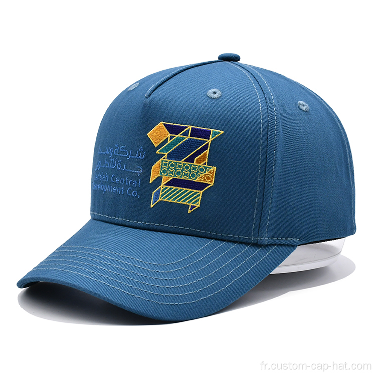 Casquette de baseball sur la broderie à 5 panneaux personnalisée