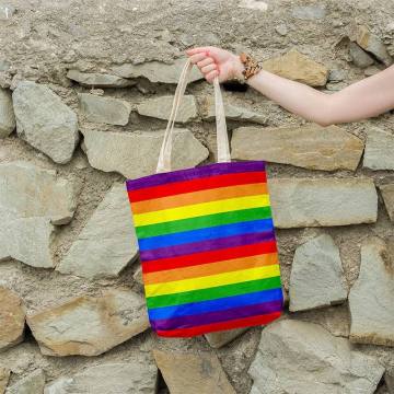 Пользовательская радуга ЛГБТ Гордое холст сумка
