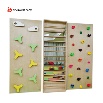 Colorful Rock Kids Climbing Training Hangboard and Wooden Climbing Wall: New Design for Enhanced Performance and Fun