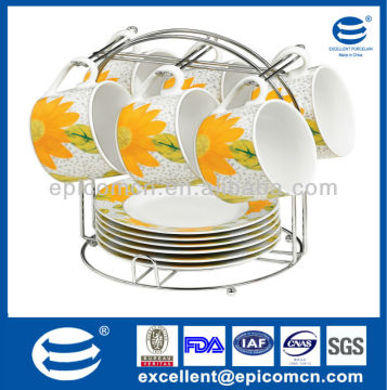 12pcs 220cc ceramic porcelain coffee and tea set wholesale