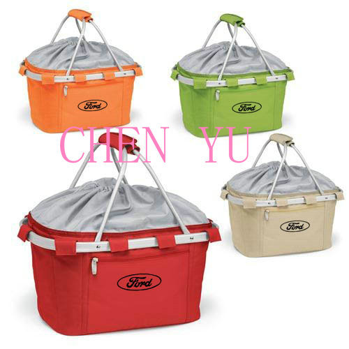 Foldable Shopping Basket or Icnic Cooler Basket for Camping