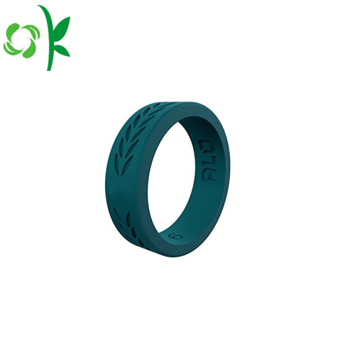 Engraved Silicone Ring Slap-up Black Round Sport Ring