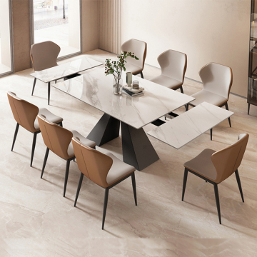 Modern Luxury Extendable Dining Table Set for 6-8 Chairs - Guangdong Furniture Factory