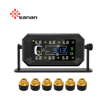 6 Wheels Sensor Solar Tire Pressure Monitoring System