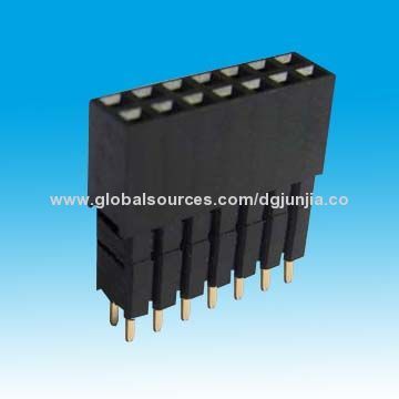 Female Header Connector, 2.54 x 2.54mm, Dual-row, Straight Type, 8.5 + 2.5mm x 3, RoHS Mark