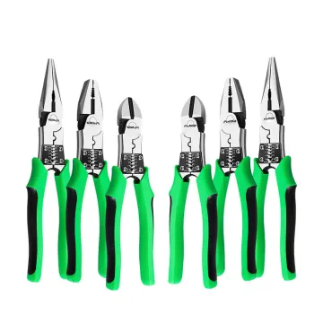 Industrial Multi-purpose Pliers: Steel Wire, Lineman's, Electrician's Tool with Sharp Nose and Bevel Wire Stripping Function