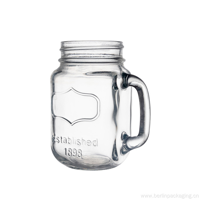 500ml Glass Beer Juice Tumble With Handle