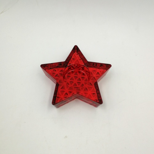 Sparying muti-color star shape glass candle holder for tealight